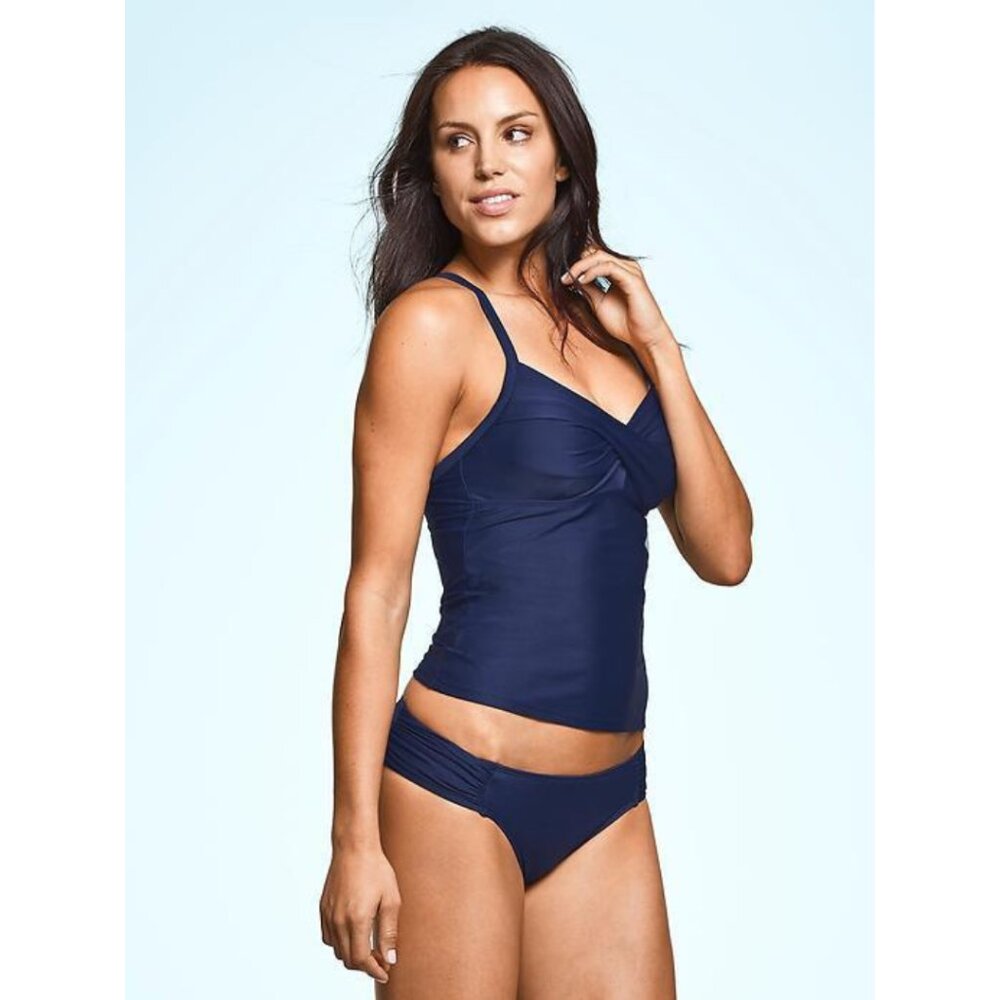 Athleta Twister Tankini Swimsuit Navy 36 B/C Tall